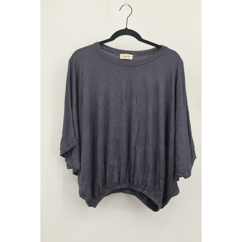 Spring Haze Dolman Sleeve Top Womens Small S Charcoal Gray Spandex Elastic Hem